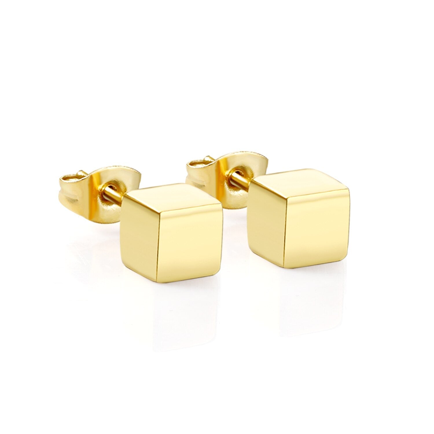ASON Trendy Square Earrings Smooth Cube Piercing Stud Earring Stainless Steel for Women Girl Geometric Jewelry Accessories asonjewelry